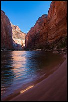 Beach and Redwall canyon walls, Marble Canyon. Grand Canyon National Park ( color)