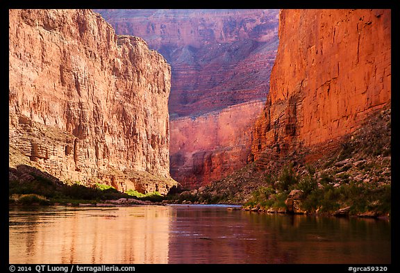 River-level view of redwalls in Marble Canyon. Grand Canyon National Park, Arizona, USA.