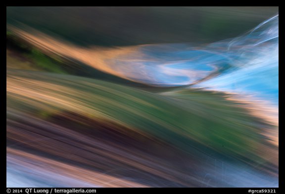 Detail of rapids with reflections of sky and canyon walls. Grand Canyon National Park (color)