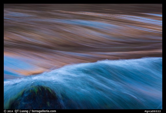 Fast moving water in rapids. Grand Canyon National Park, Arizona, USA.