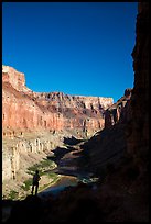 Hiker silhouette, Nankoweap. Grand Canyon National Park ( color)