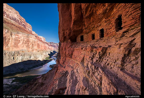 Ancient Nankoweap granaries and Colorado River,. Grand Canyon National Park, Arizona, USA.