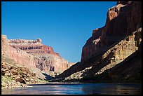 Cliffs, shadows, blue water and sky, Marble Canyon. Grand Canyon National Park ( color)