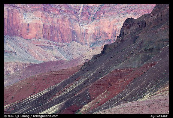 Slopes and cliffs, Escalante Butte. Grand Canyon National Park (color)
