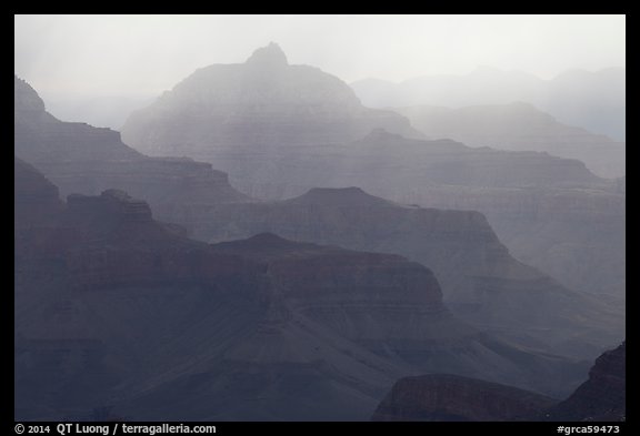 Canyon ridges and weather. Grand Canyon National Park, Arizona, USA.