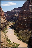 Colorado River with rafts, Whitmore Wash. Grand Canyon National Park ( color)