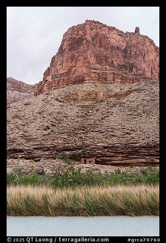 A solitary ruin lies tucked beneath a butte overlooking the Little Colorado River. Grand Canyon National Park (color)