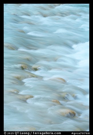 Flowing water over tufa deposits in Little Colorado River. Grand Canyon National Park (color)