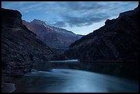 Dusk falls on the Colorado River as it flows through the canyon’s deepest reaches. Grand Canyon National Park ( color)