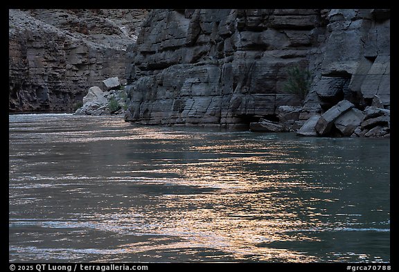 Evening light dances across the surface of the Colorado River. Grand Canyon National Park (color)