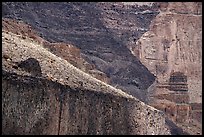 Angular planes of volcanic and sedimentary rock. Grand Canyon National Park ( color)
