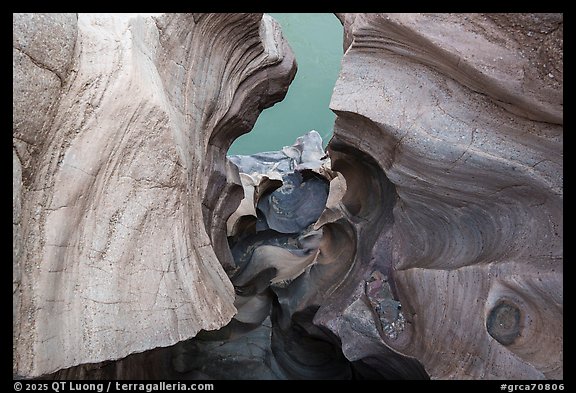 Erosion has shaped the sandstone into an abstract network of smooth, curving forms. Grand Canyon National Park (color)