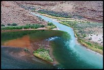 Convergence of the Little Colorado and the Colorado River from above. Grand Canyon National Park ( color)