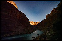 Moonlit cliffs near North Canyon. Grand Canyon National Park ( color)