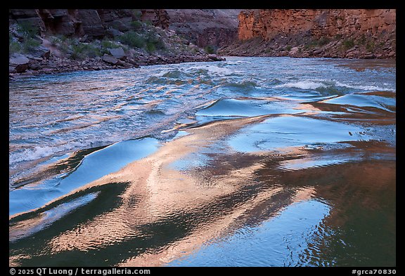 Afternoon light glides over riffles. Grand Canyon National Park (color)