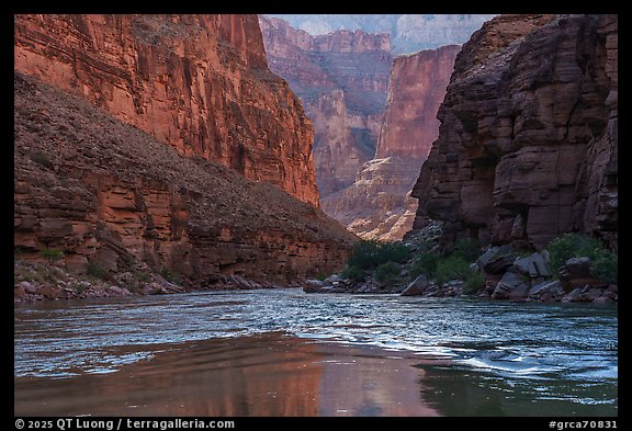 Approaching rapids in Inner Gorge. Grand Canyon National Park (color)