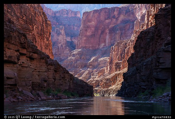 The canyon deepens as the Colorado River bends. Grand Canyon National Park (color)