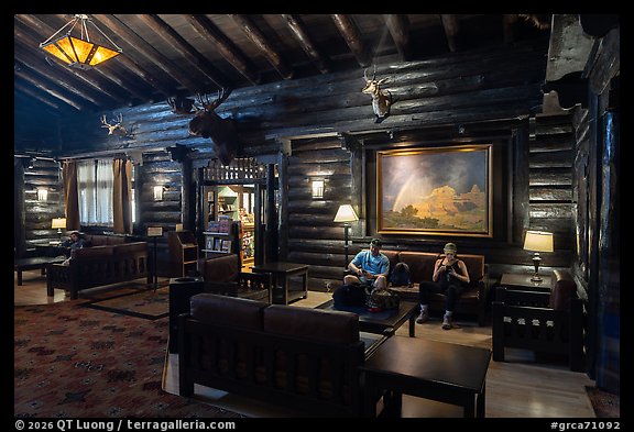 Main lobby, El Tovar. Grand Canyon National Park (color)