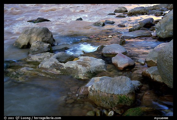 Rocks at  confluence of Tapeats Creek and  Colorado River. Grand Canyon National Park (color)