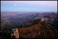 Moonrise, Point Imperial. Grand Canyon National Park, Arizona, USA.