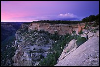 Square Tower house and Long Mesa, dusk. Mesa Verde National Park, Colorado, USA. (color)