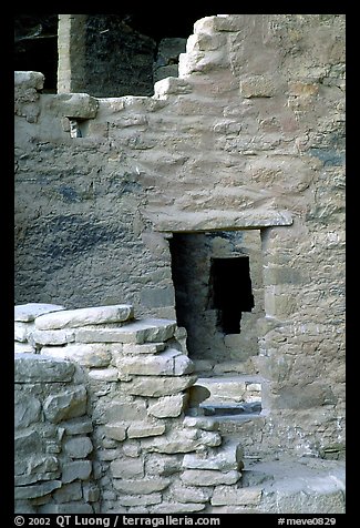 Windows in Spruce Tree House. Mesa Verde National Park (color)