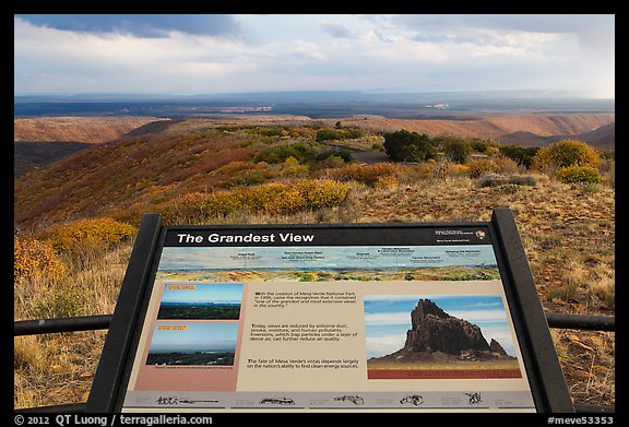 Grandest View sign. Mesa Verde National Park (color)