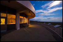 Far View visitor center terrace by moonlight. Mesa Verde National Park ( color)