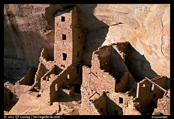 Square Tower house, late afternoon. Mesa Verde National Park