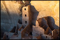 Last light on Tower of Square Tower House. Mesa Verde National Park ( color)