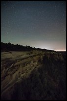 Night with stars above Cliff Palace. Mesa Verde National Park ( color)