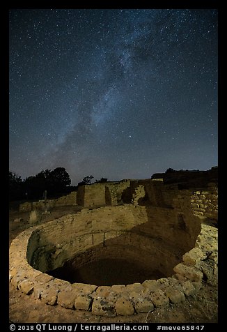 Kiva and Milky Way. Mesa Verde National Park, Colorado, USA.
