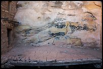 Rock wall with human occupation traces and original kiva roof, Square Tower House. Mesa Verde National Park ( color)