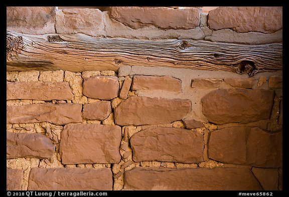Masonery detail, Square Tower House. Mesa Verde National Park (color)