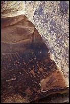 Rock art on Newspaper Rock. Petrified Forest National Park, Arizona, USA.