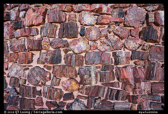 Wall detail, Agate House. Petrified Forest National Park (color)