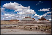 The Tepees and clouds. Petrified Forest National Park ( color)