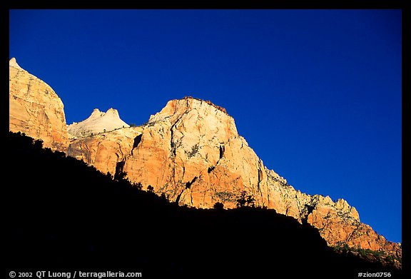 Peaks and shadows. Zion National Park, Utah, USA.