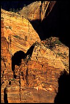 Rock walls near Hidden Canyon. Zion National Park, Utah, USA. (color)