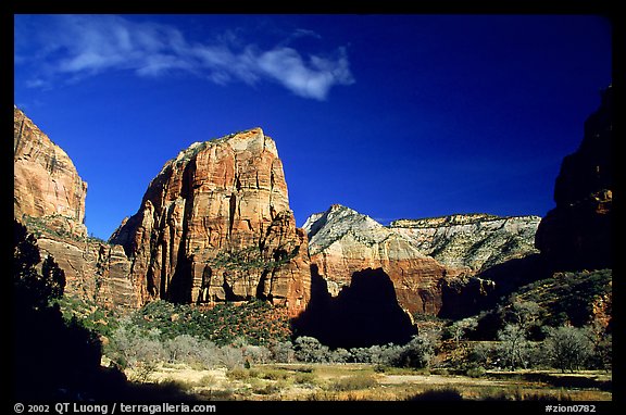Angels Landing from Zion Canyon. Zion National Park (color)