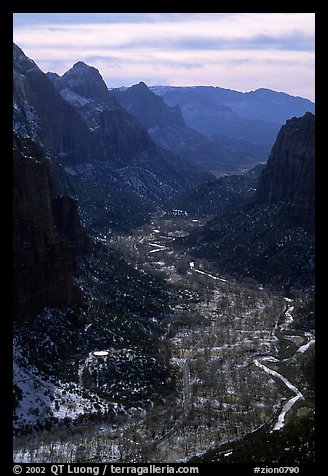 Zion Canyon from  summit of Angel's landing, mid-day. Zion National Park (color)