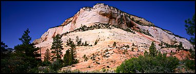 Sandstone bluff, Zion Plateau. Zion National Park, Utah, USA.
