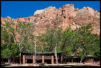 Zion lodge and cliffs. Zion National Park ( color)