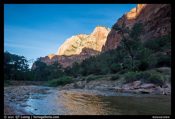 Virgin River and Lady Mountain. Zion National Park, Utah, USA.