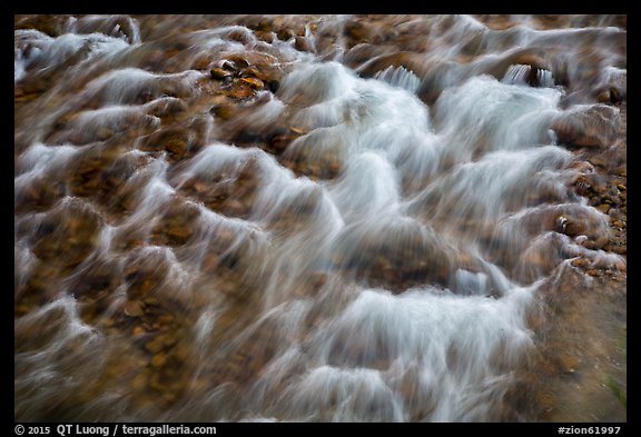 Close-up of Virgin River flowing over pebbles. Zion National Park (color)