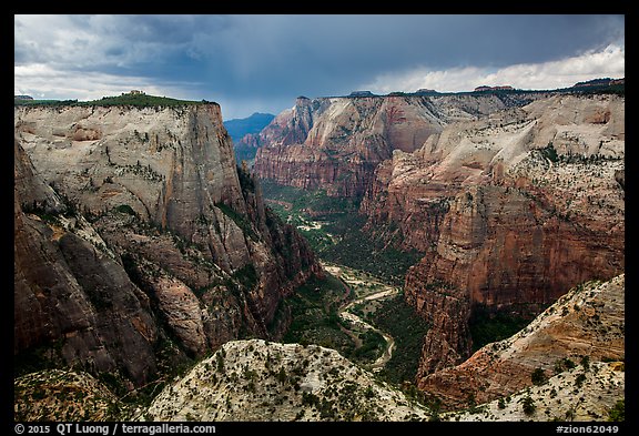 Approaching storm over Zion Canyon from East Rim. Zion National Park (color)