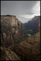 Dark storm clouds over Zion Canyon. Zion National Park ( color)
