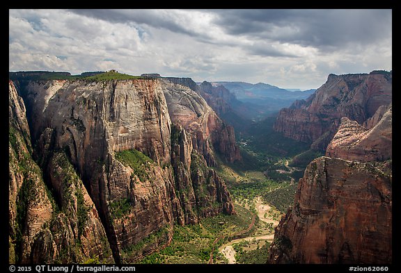 Multi-colored cliffs of Zion Canyon from Observation Point. Zion National Park, Utah, USA.