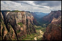 Multi-colored cliffs of Zion Canyon from Observation Point. Zion National Park ( color)