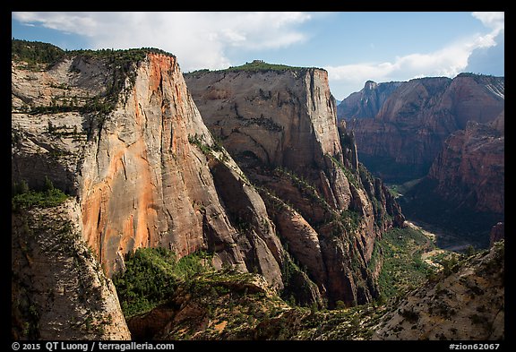 Cable Mountain and Zion Canyon. Zion National Park (color)